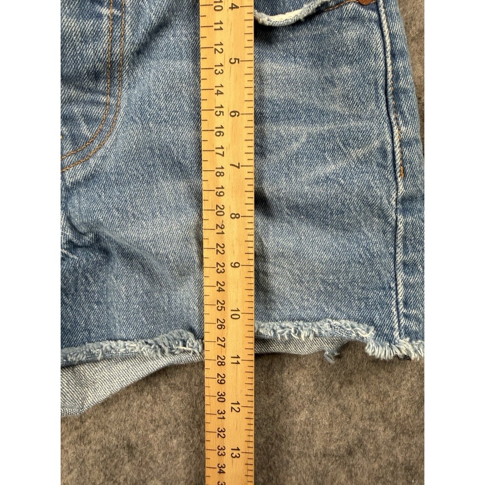Levi's Ribcage Denim Jean Shorts High Rise Button Fly Cut Off Womens 23 - Picture 3 of 8